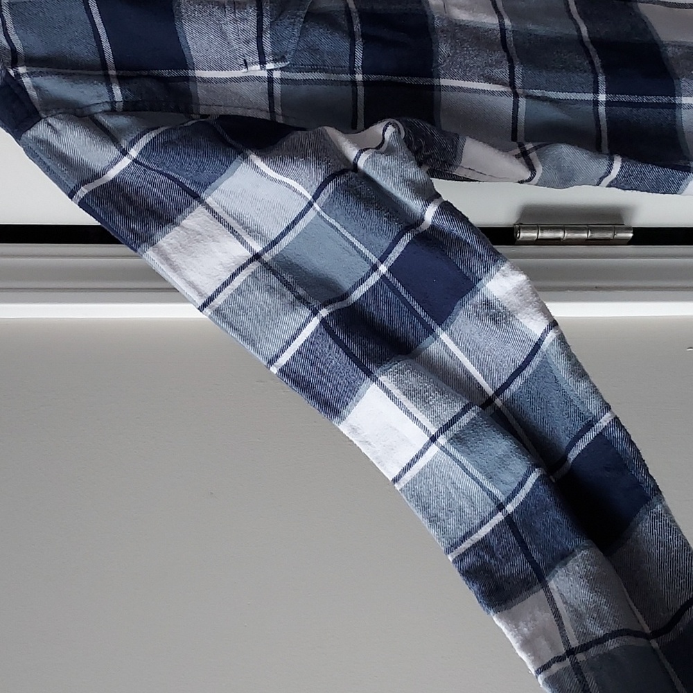 American Eagle Large Button Down Blues/White Shirt - image 2